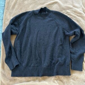 Quince mock neck cotton sweater, Grey, Small